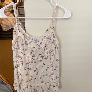 Sincerely Jules Cream Ruffled Camisole with Spaghetti Straps